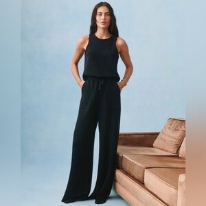 SPANX AirEssentials® Black Sleeveless Wide Leg Jumpsuit Size Medium